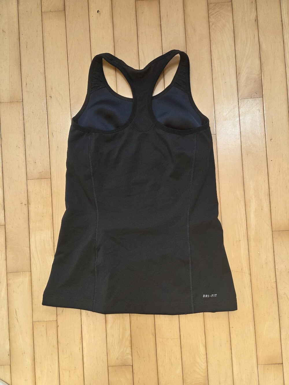Nike Black Racerback Performance Tank with Subtle Logo - Picture 3 of 4